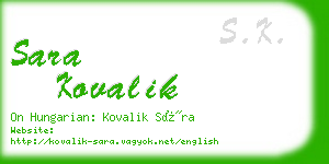 sara kovalik business card